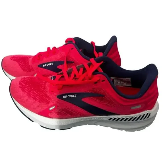 Brooks Launch 9 Women’s Running Shoes Size 8 Pink/Navy – Lightweight & Cushioned - Picture 3 of 4